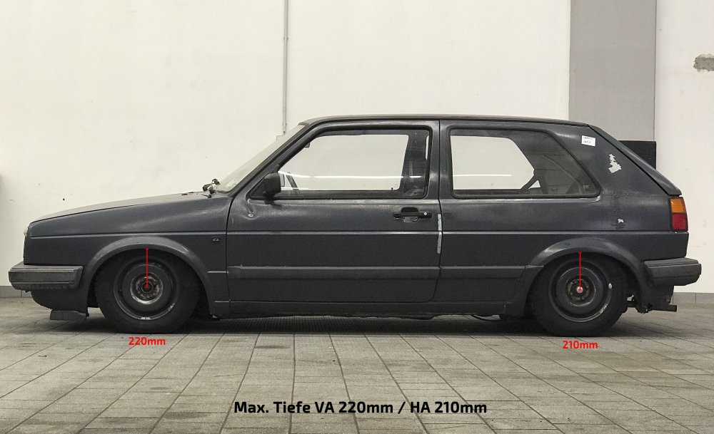 TA Technix Gewindefahrwerk Deep  härteverstellbar für Volkswagen (VW) Golf 2 
